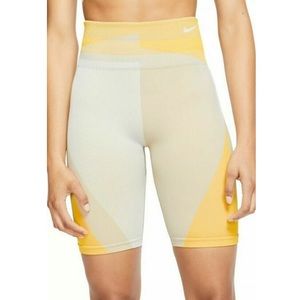 Nike Icon Clash Seamless 8" Training Bike Shorts - NWOT - X-Small - Grey/Yellow